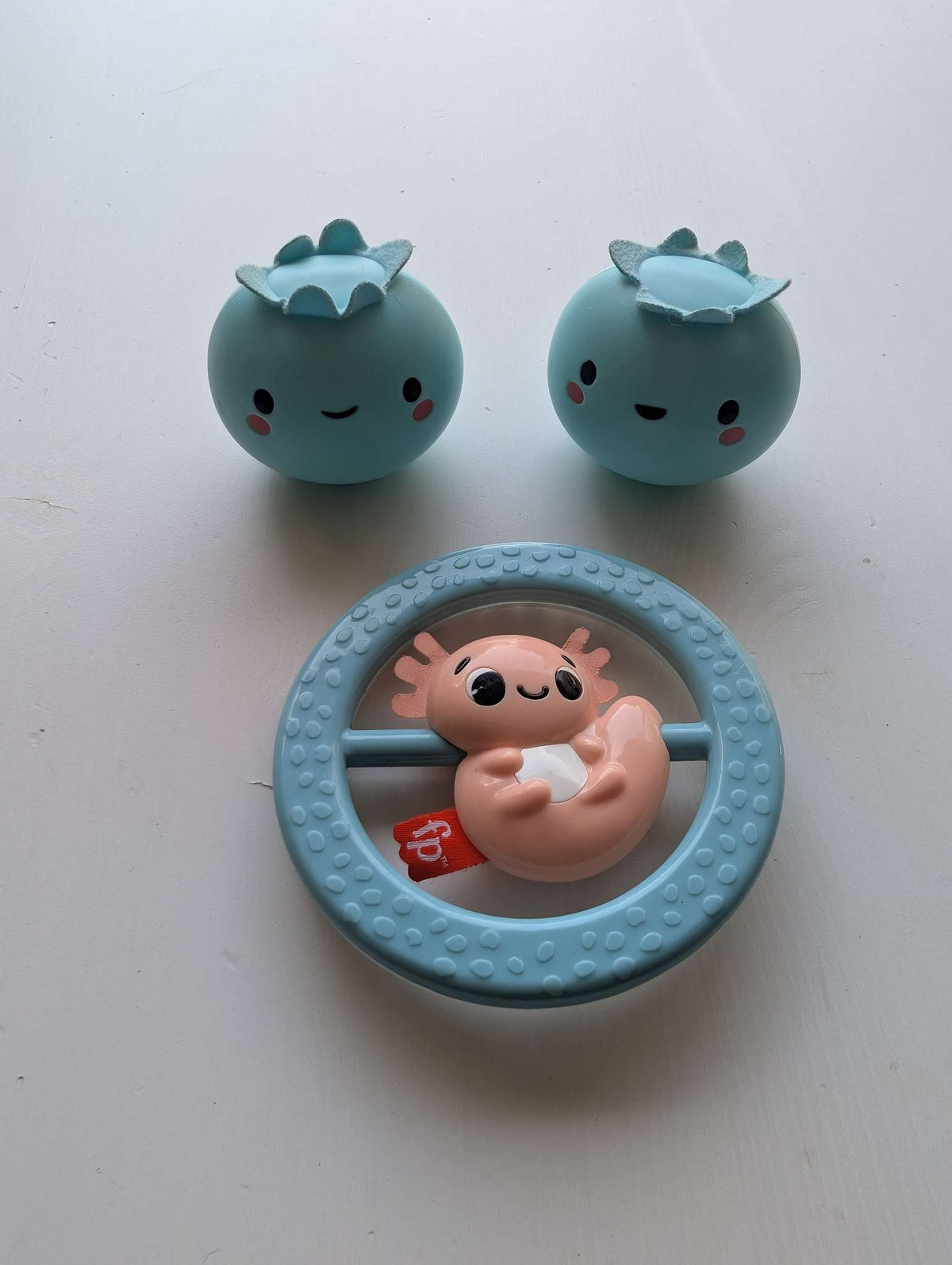 Fisher-Price Axolotl & Blueberry Rattle Toy Bundle