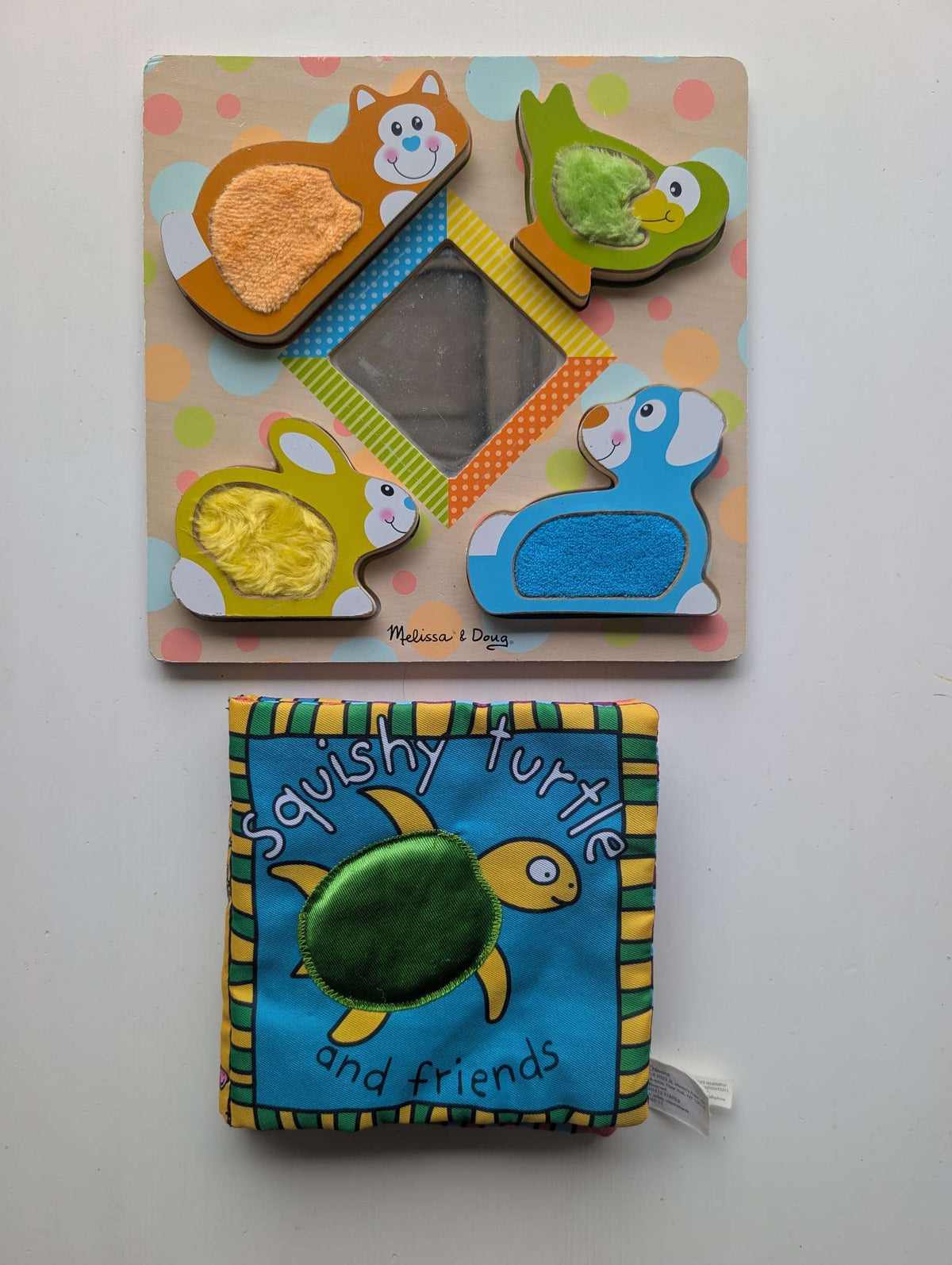Melissa & Doug Sensory Puzzle & Soft Book Bundle 6M +