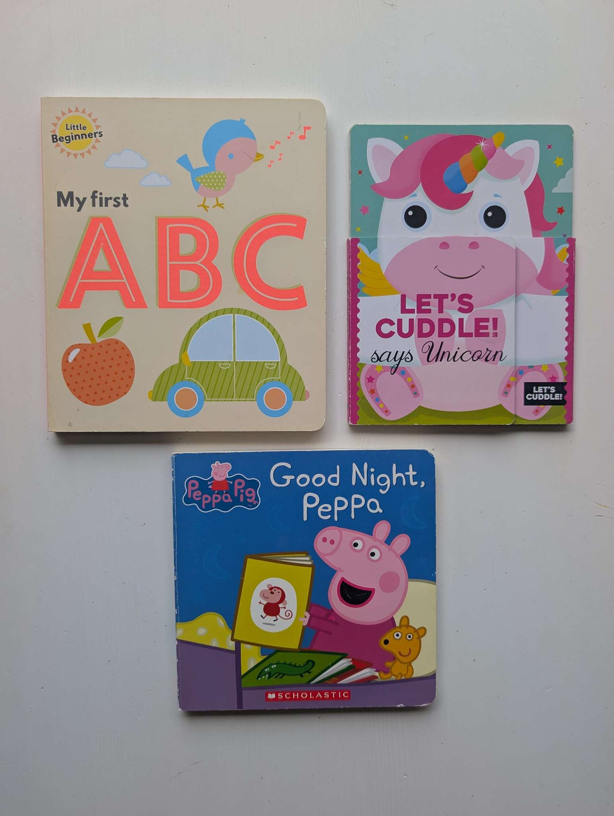 Toddler Board Book Bundle - ABCs, Peppa Pig & Unicorn