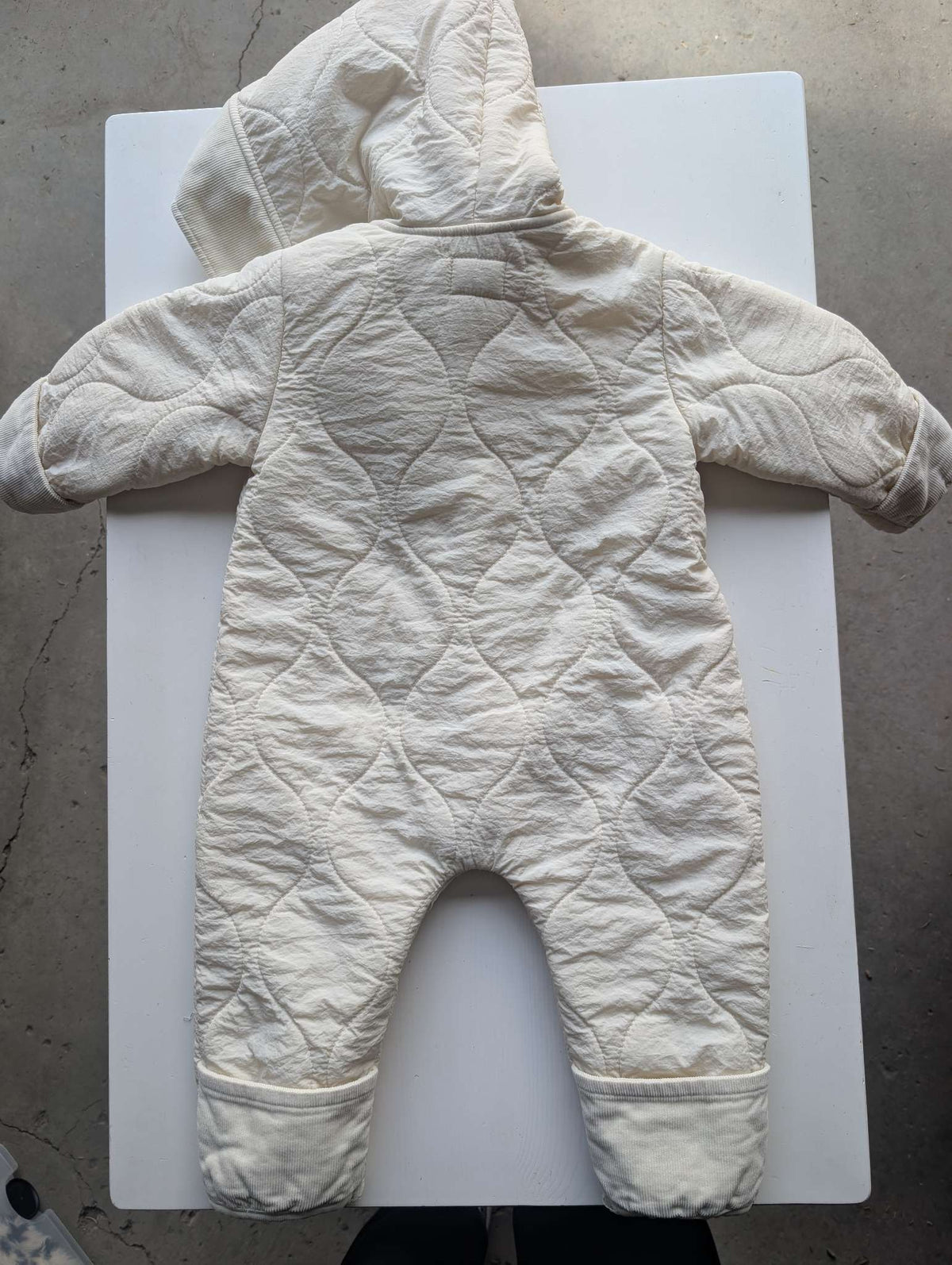Cuby Cream Quilted Baby Snowsuit / Bunting - Size 80 (12-18M), Kids 18 Month (12-18M)