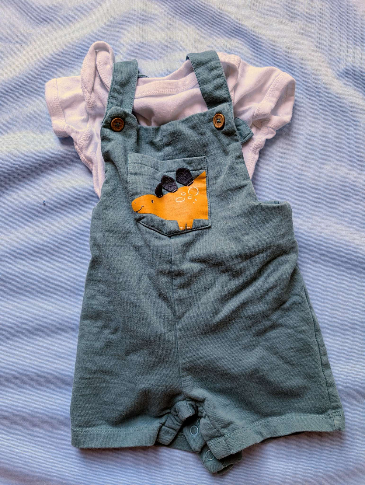 Boy 2 piece overall 3-6M, Kids 6 Month (3-6M)