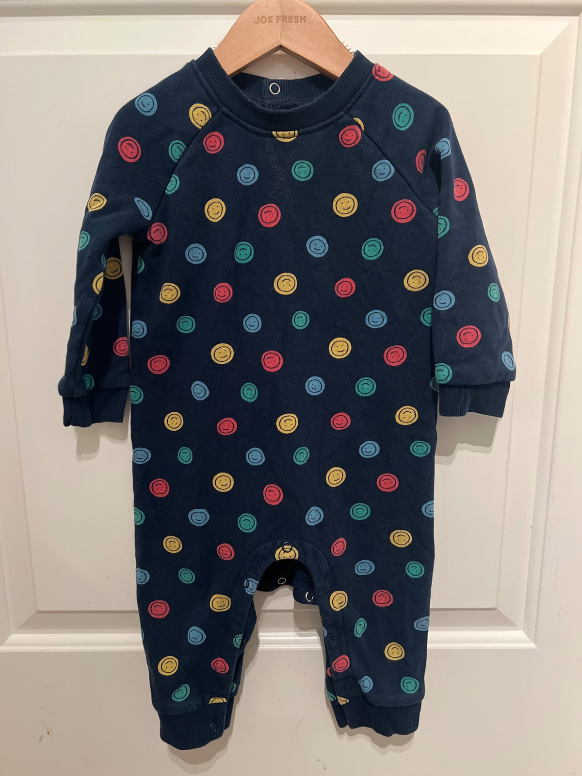 Navy smiley face romper, Kids 18 Month (12-18M)
