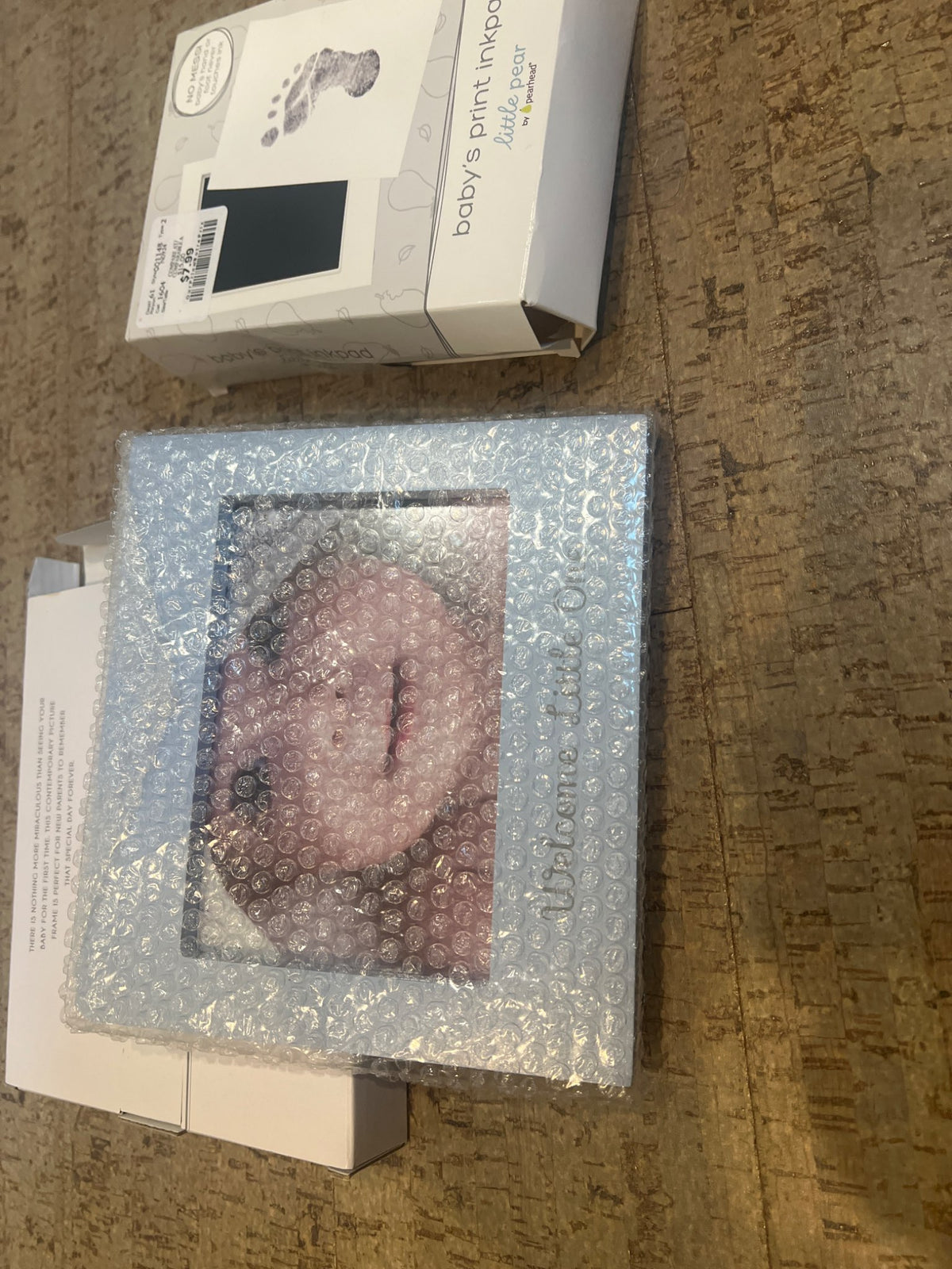 Welcome little one frame and baby print ink pad