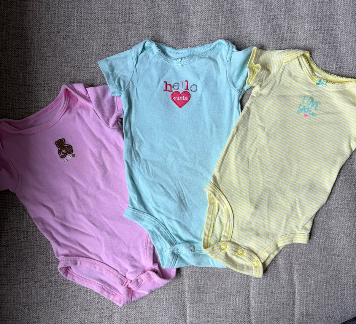 T-shirt Bundle, Teddy & Hello& Love, 3-6M, Kids 6 Month (3-6M)