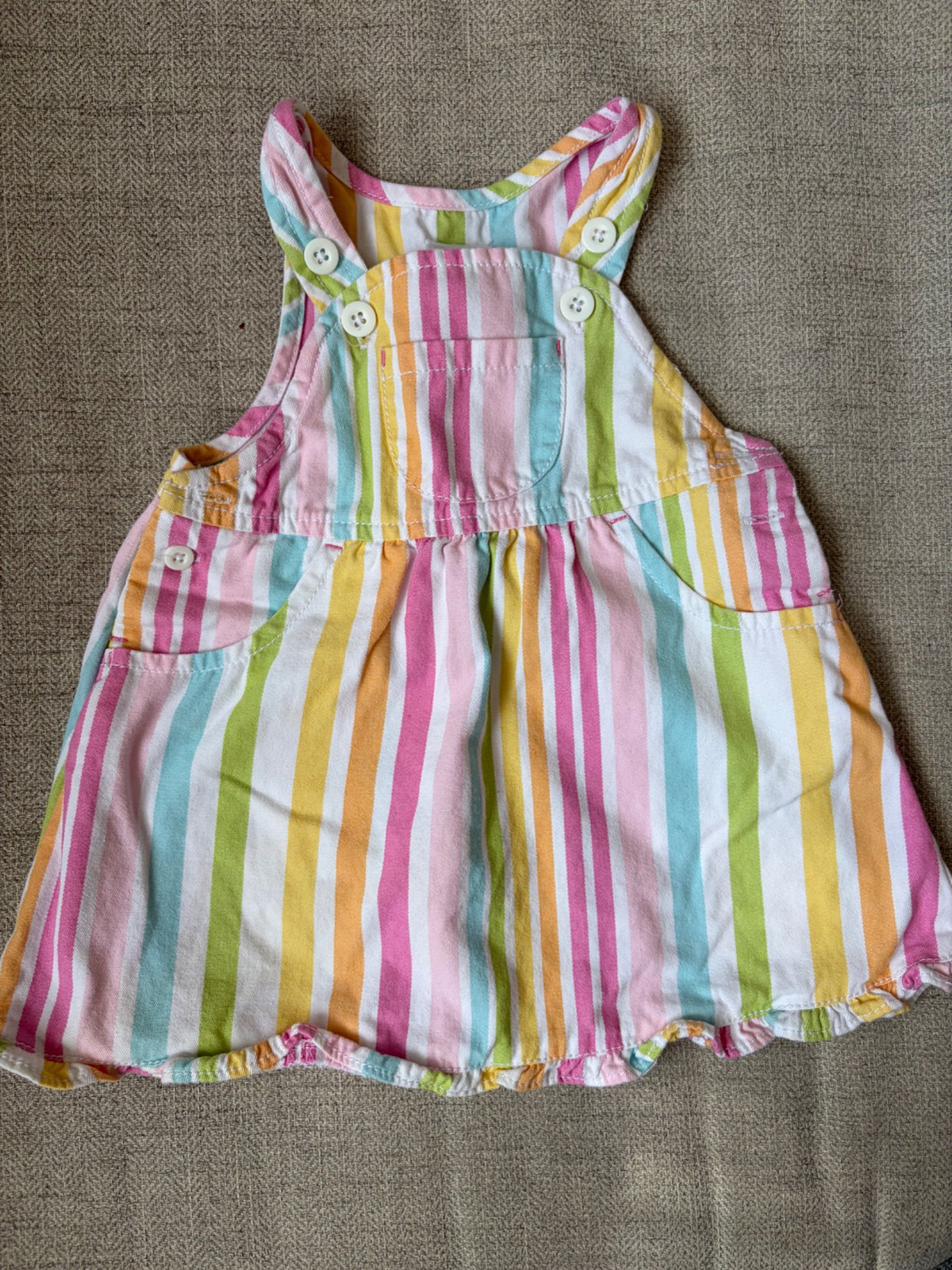 Rainbow Striped Dress, 6-12M, Kids 12 Month (9-12M)
