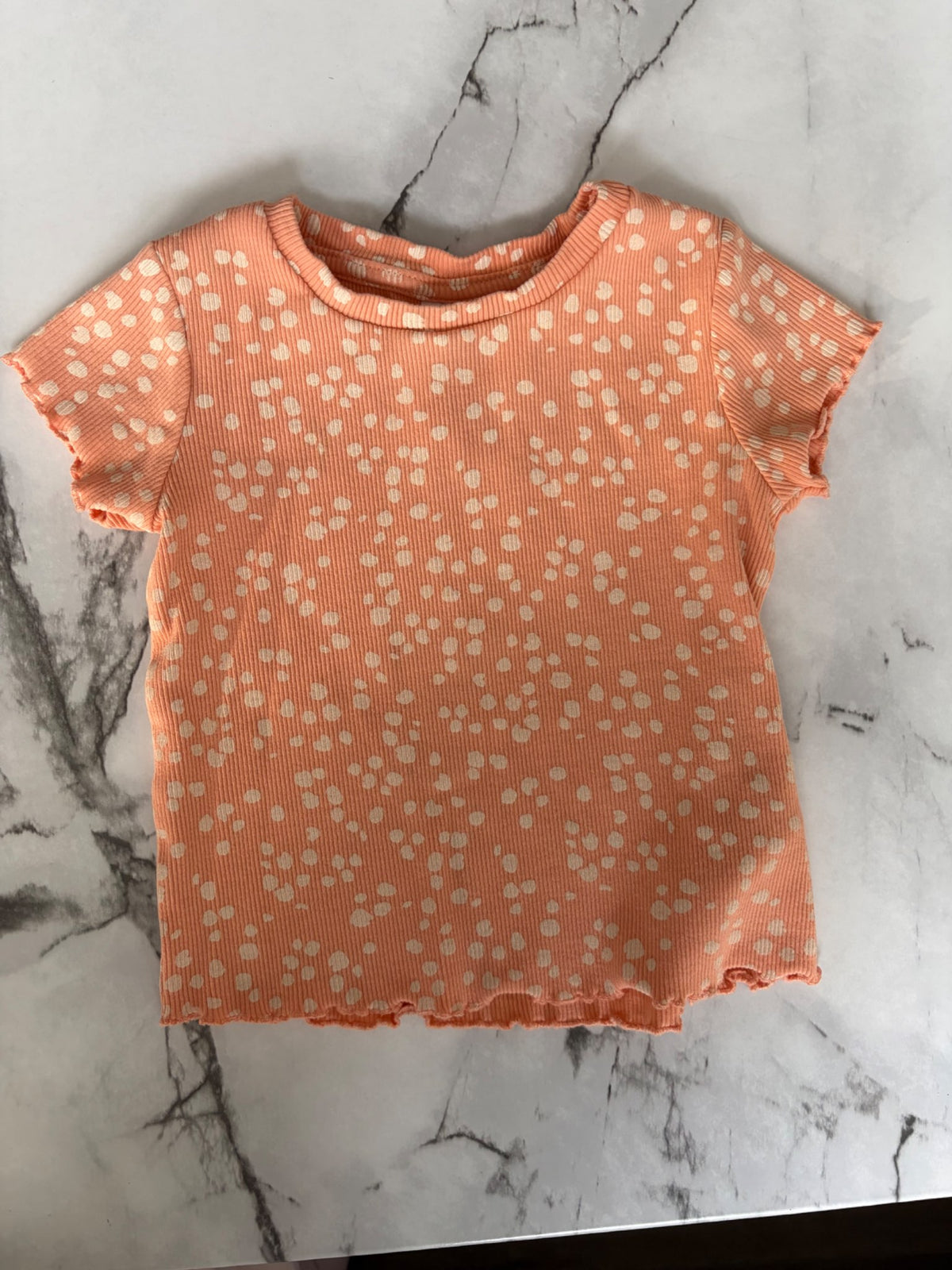 Orange Polka Dot t-shirt, 18M, VGUC, Kids 18 Month (12-18M)