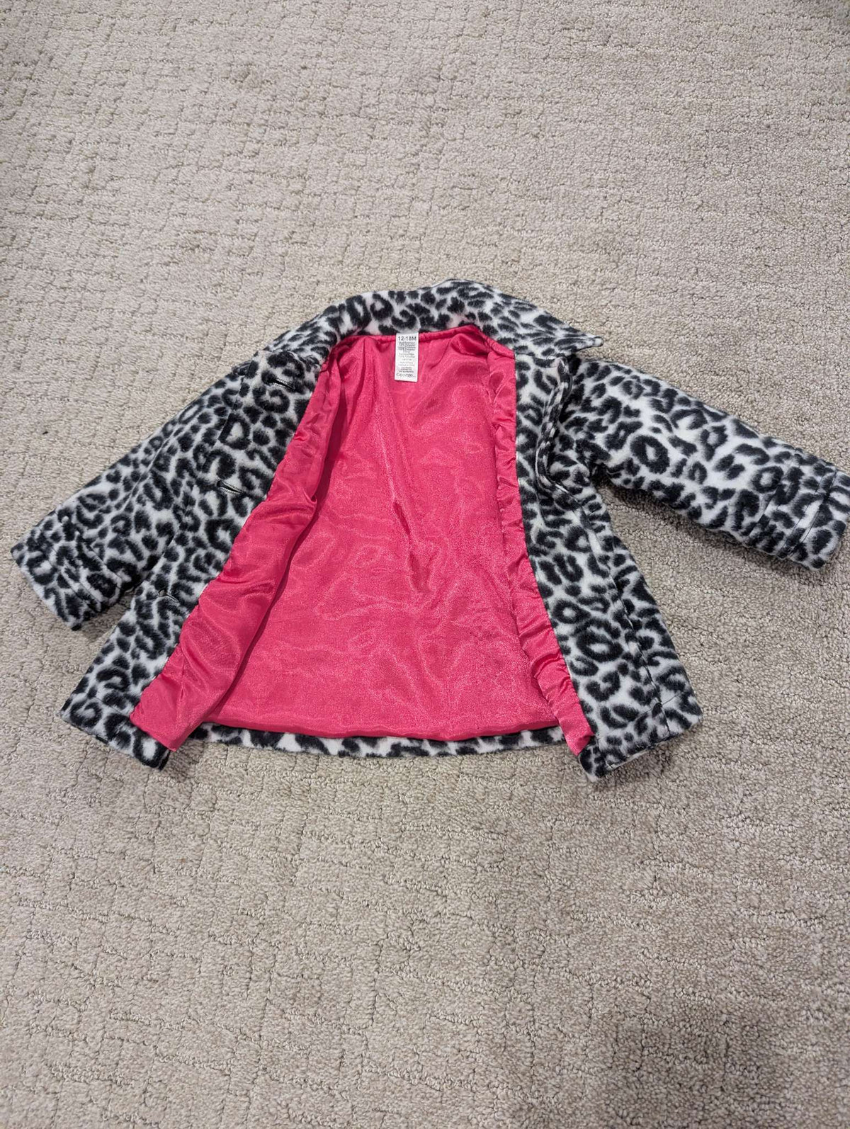 Girls Leopard Print Winter Coat 12-18 Months, Kids 18 Month (12-18M)