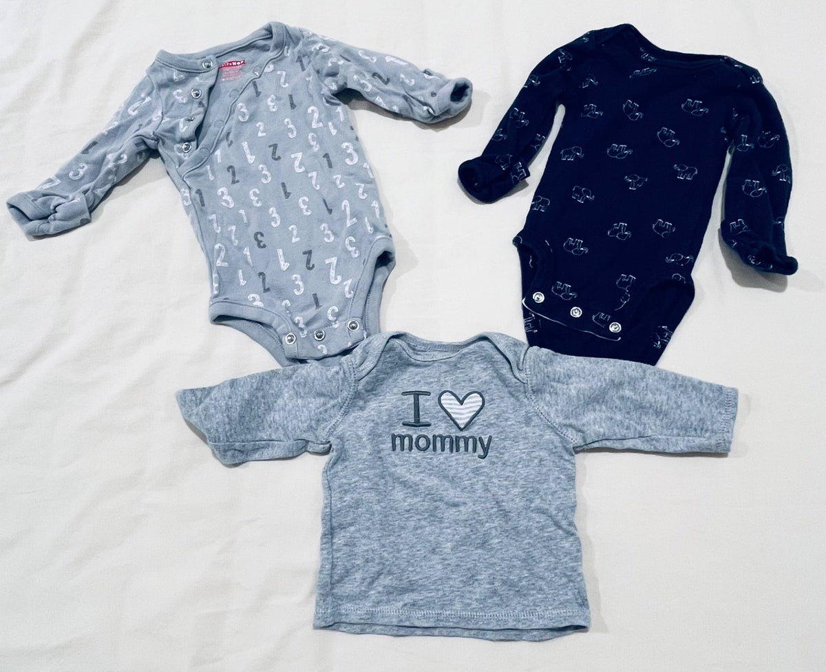 Newborn 3-pack long-sleeves, Kids Newborn