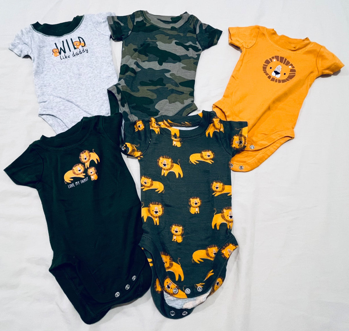 Bundles brand 5-pack diaper shirts 6 months, Kids 6 Month (3-6M)