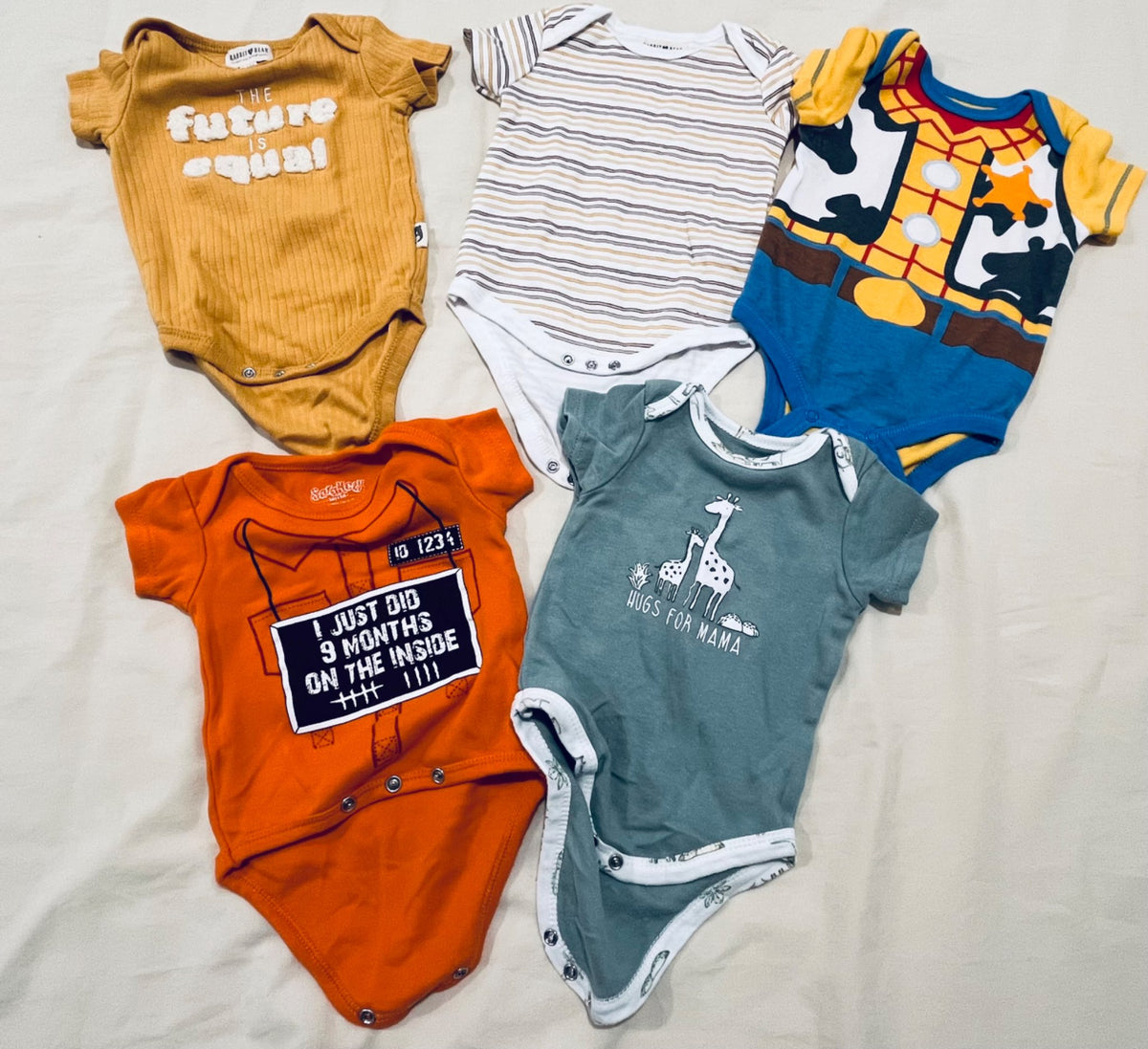 Assorted brands 5-pack diaper shirts 6 months, Kids 6 Month (3-6M)