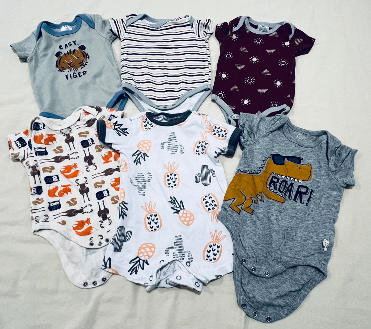 Assorted brands 6-pack diaper shirts 6 months, Kids 6 Month (3-6M)