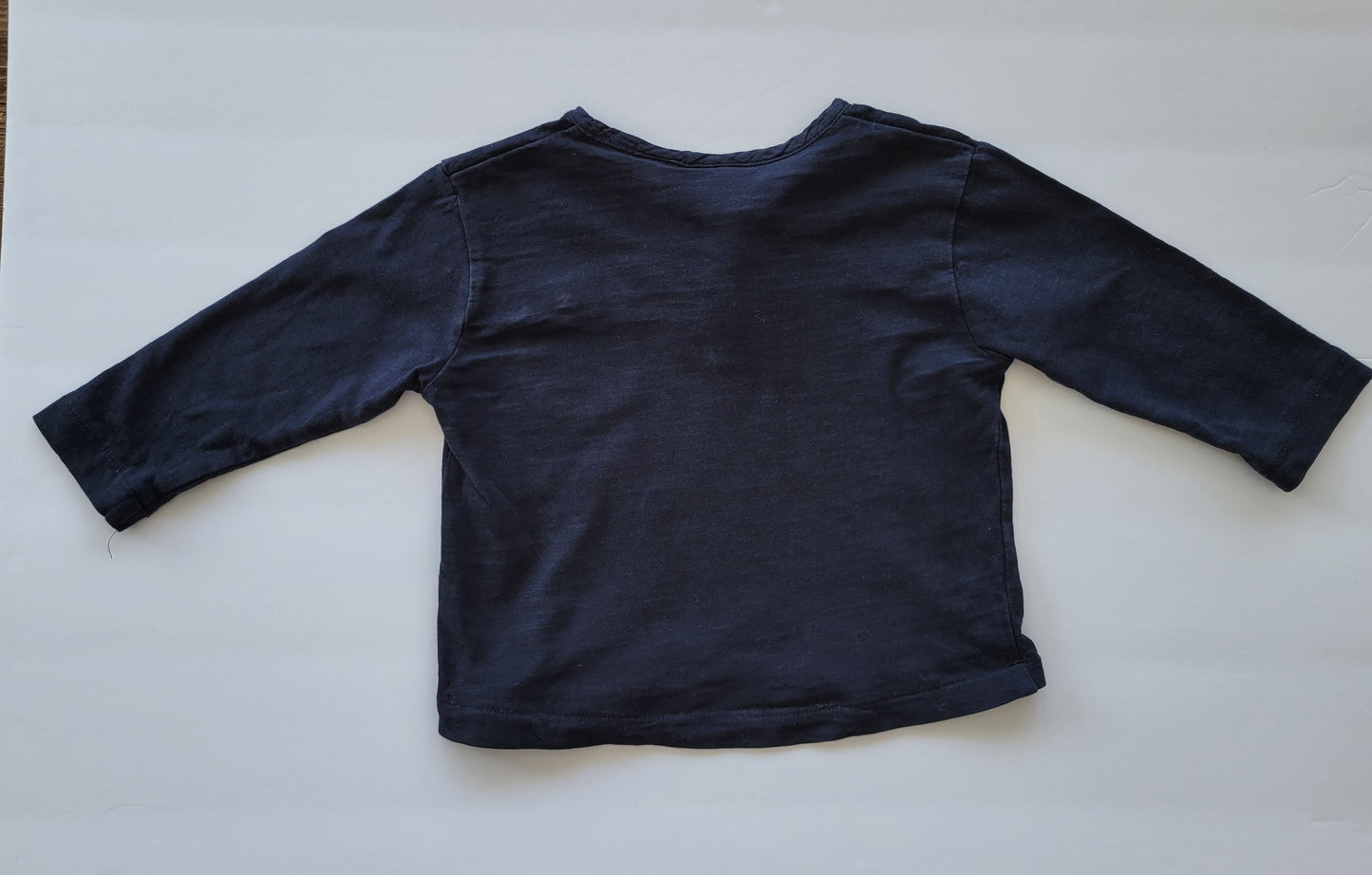 Zara henley shirt, 9-12 months, navy, Kids 12 Month (9-12M)