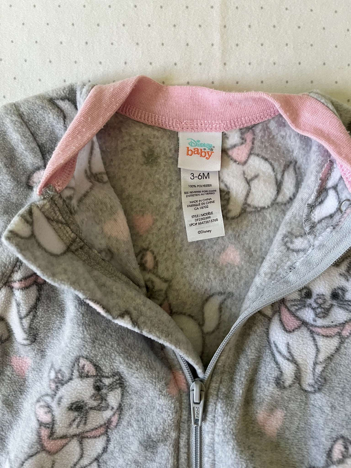 Disney Baby Aristocats Fleece Onesie - Baby Girl 3-6 months, Kids 6 Month (3-6M)