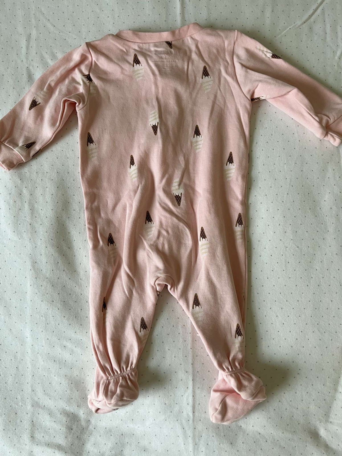 Pekkle Pink Ice Cream Cone Onesie Pajamas - Baby Girl 3 months, Kids 3 Month (0-3M)