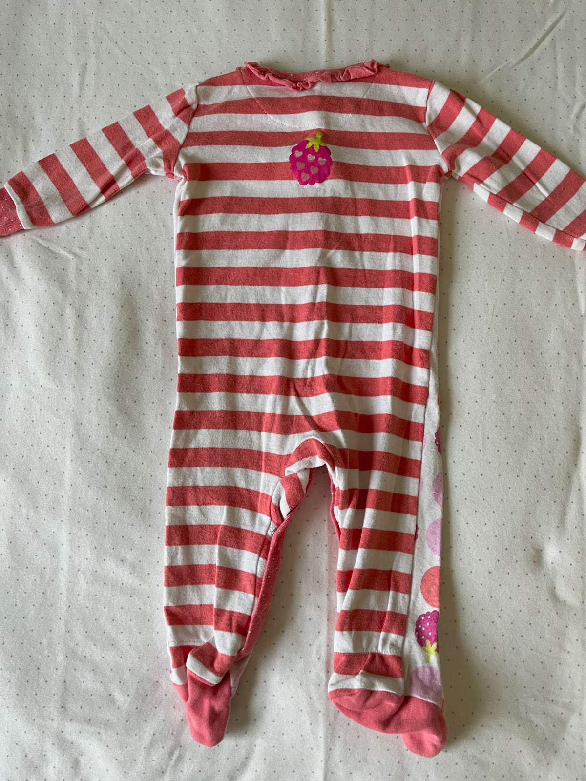 Petit Lem Raspberry Onesie Pajamas - Baby Girl 6 months, Kids 6 Month (3-6M)