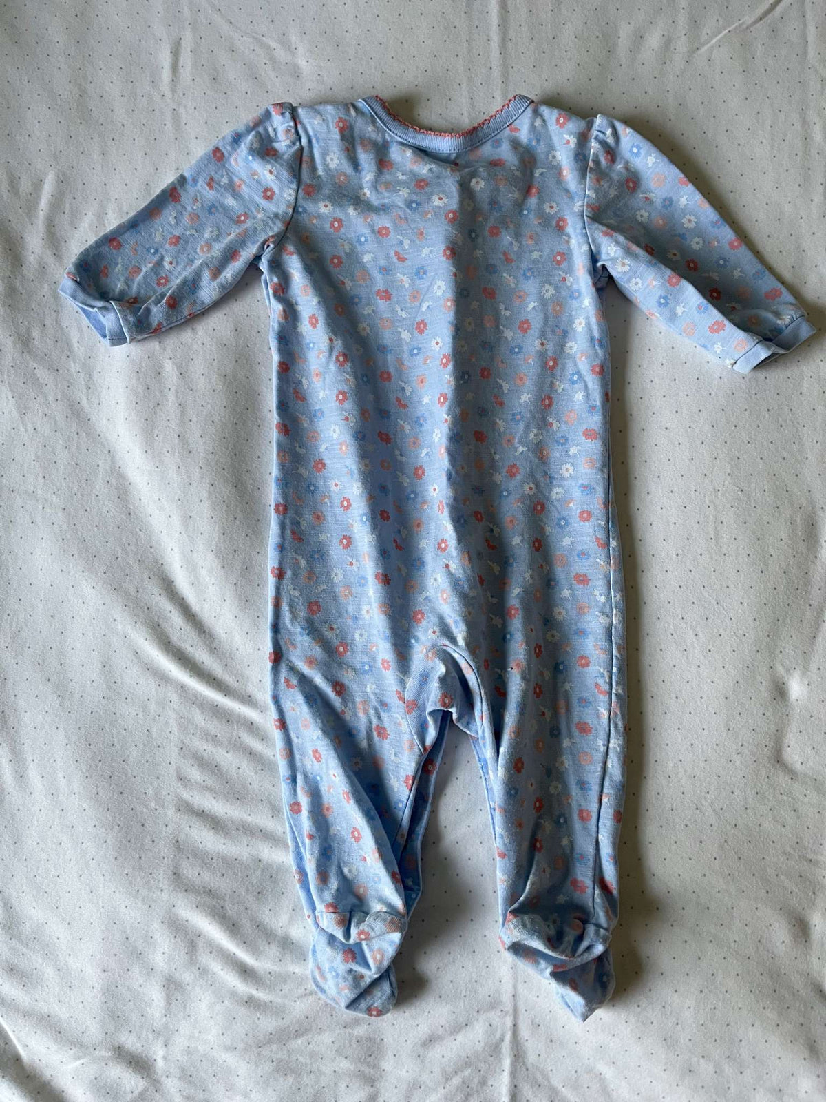 George Lightweight Blue Floral Onesie Pajamas - Baby Girl 0-3 months, Kids 3 Month (0-3M)