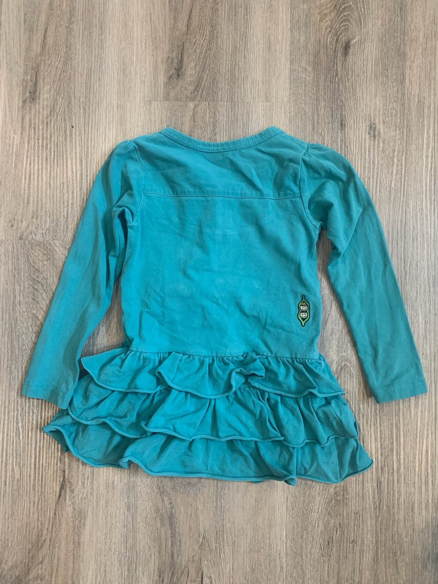 Peekaboo Beans Toddler Long Sleeveless Ruffle Dress Size 2, Kids 2T
