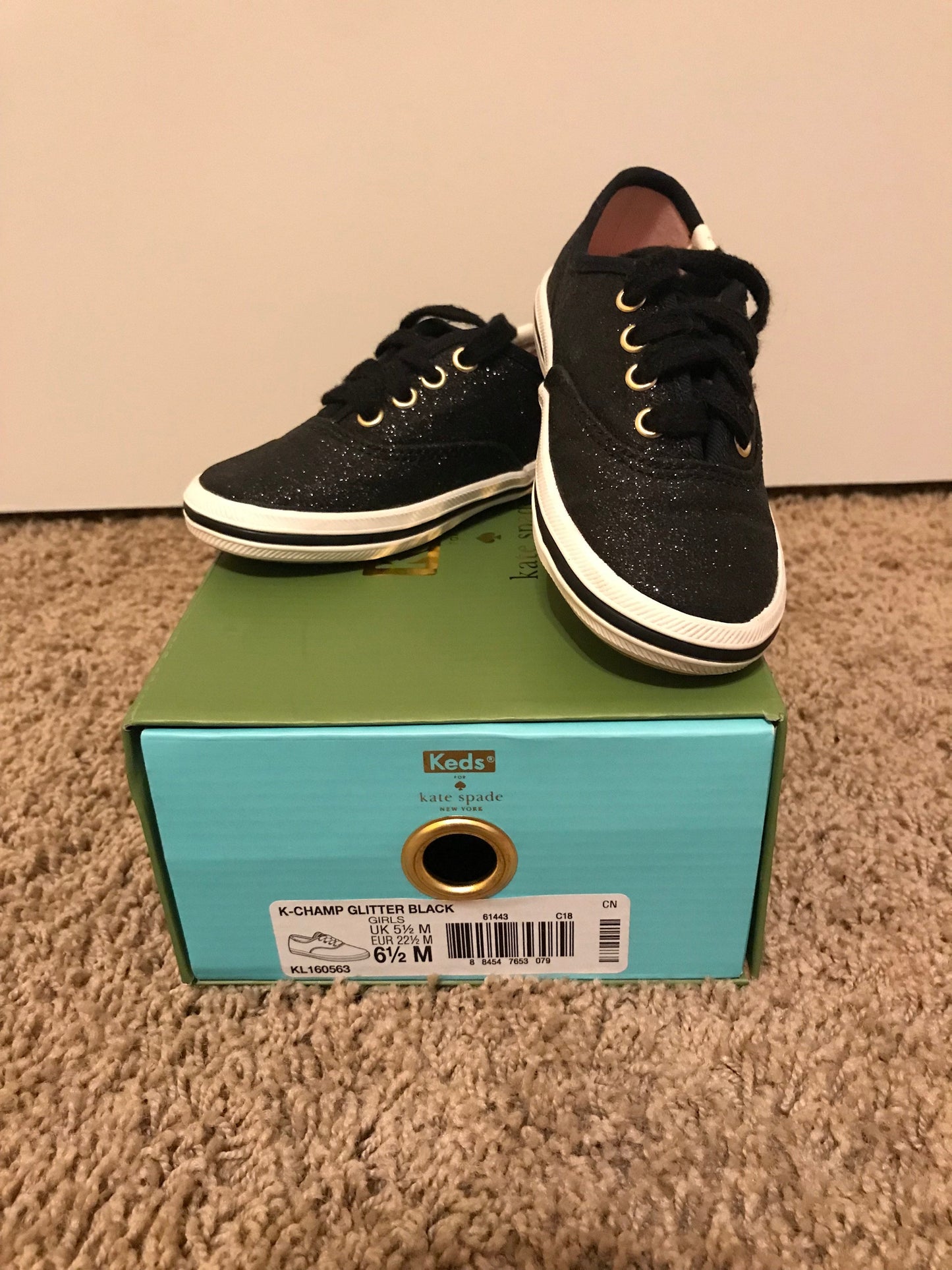 Keds for Kate Spade, black, shoes, size 6T, Shoes 6.5 (Walkers:12-24 mth)