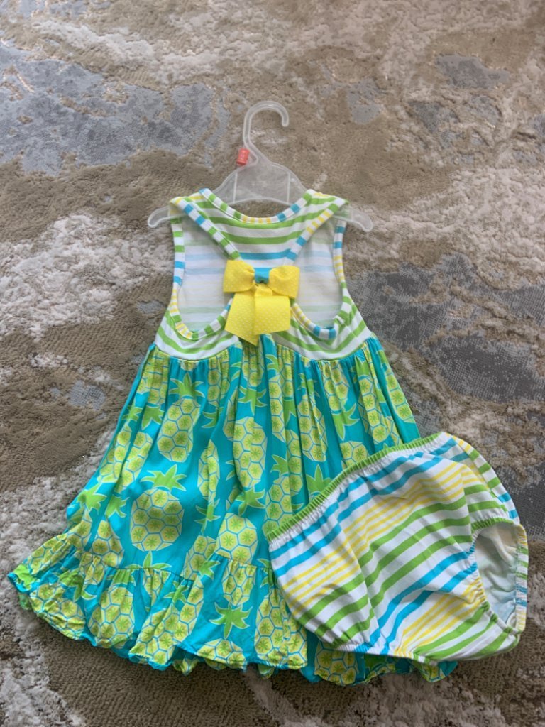 Iris & Ivy 24 M yellow, green and blue summer dress, Kids 24 Month (18-24M)