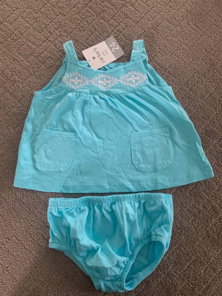 Carter’s 24 m blue summer 2 pc outfit, Kids 24 Month (18-24M)