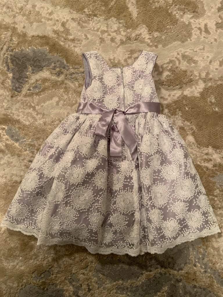 Bon Bleu Size 3 Grey and white organza and tulle dress, Kids 3T