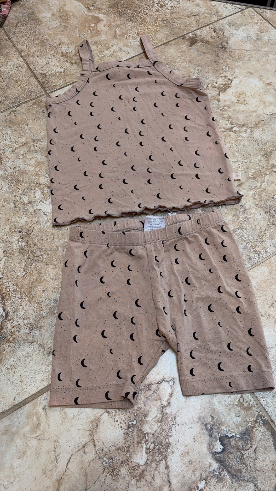 Jax and Lennon moons lettuce hem bike short set , Kids 5/5T