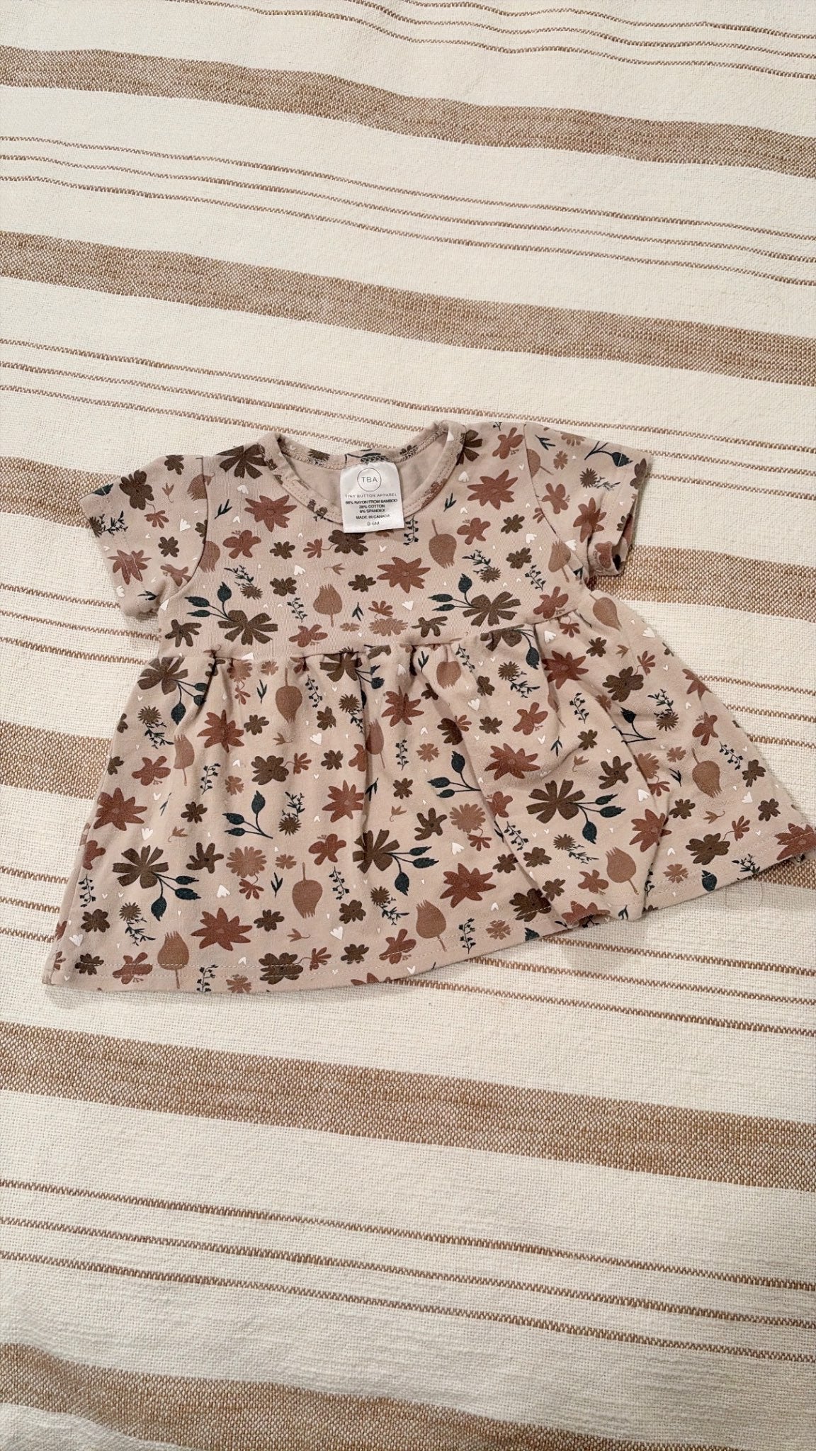 Tiny Button Apparel floral bamboo dress 0-6m, Kids 6 Month (3-6M)