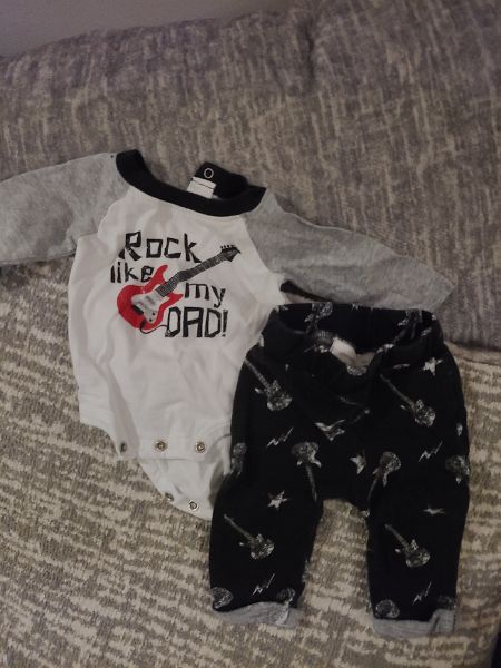Rock like my dad onsie and pants newborn , Kids Newborn