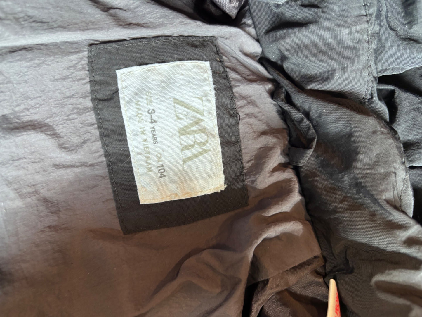 3-4y zara black winter jacket , Kids 3T
