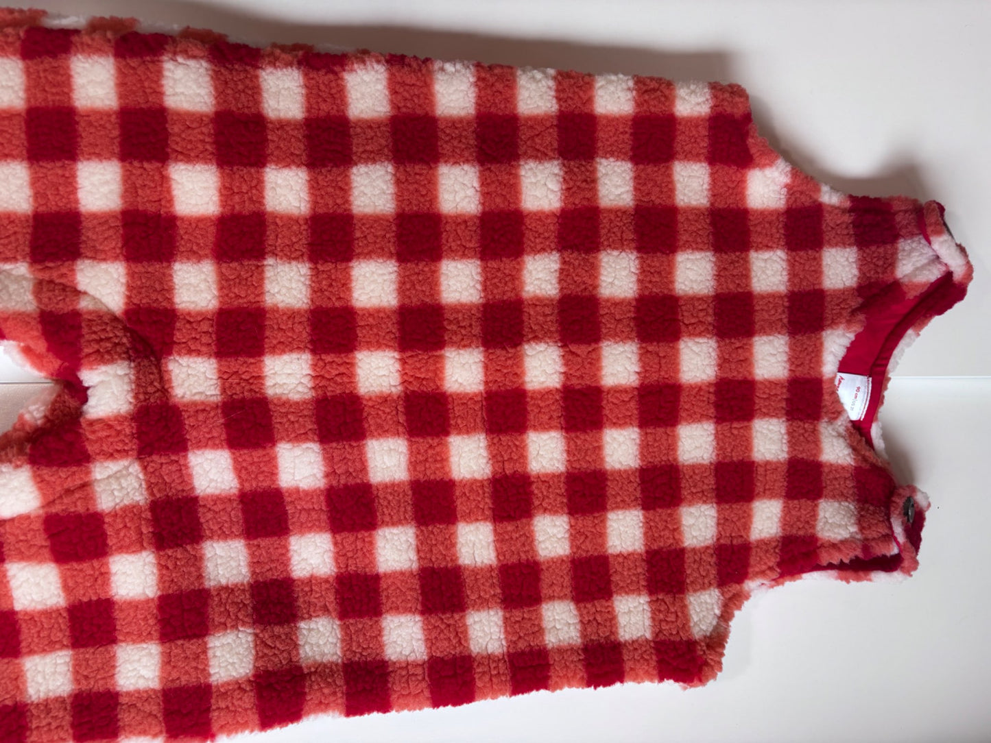 3T Hanna Anderson fleece red checkers overalls , Kids 3T