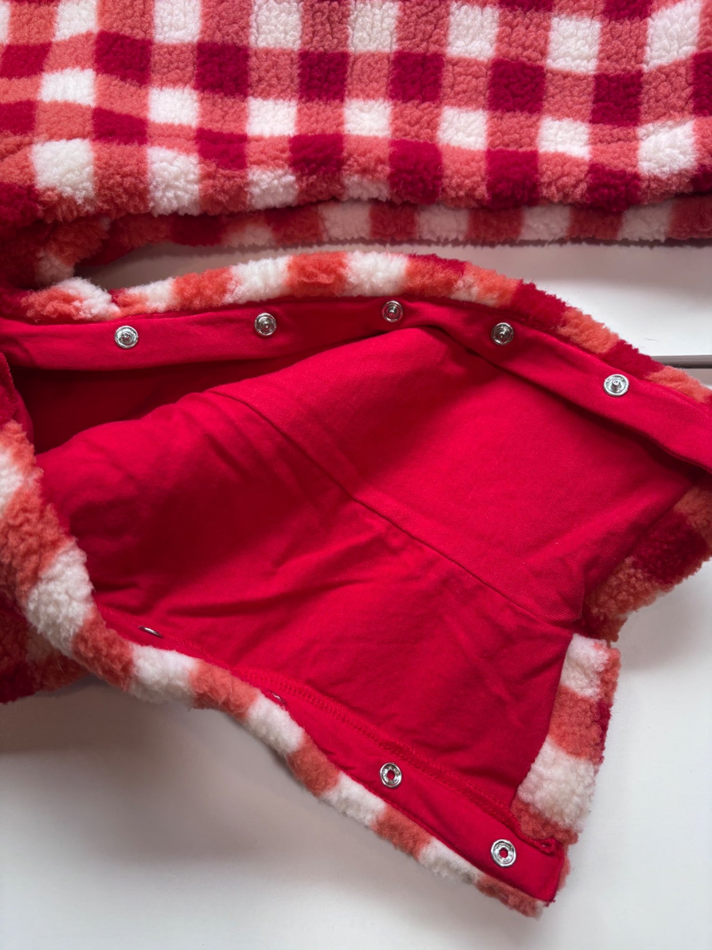 3T Hanna Anderson fleece red checkers overalls , Kids 3T