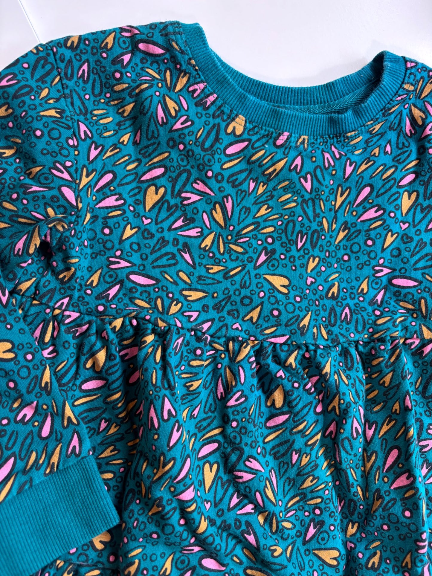 4-5t green dress with hearts, Kids 4/4T