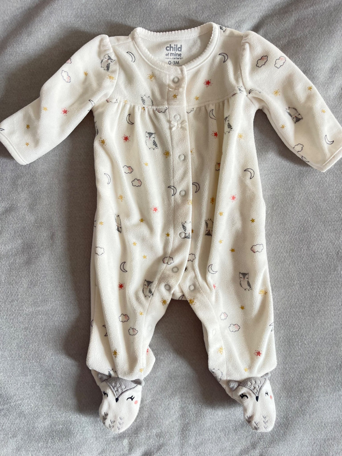 Girls fleece onesie, Kids 3 Month (0-3M)