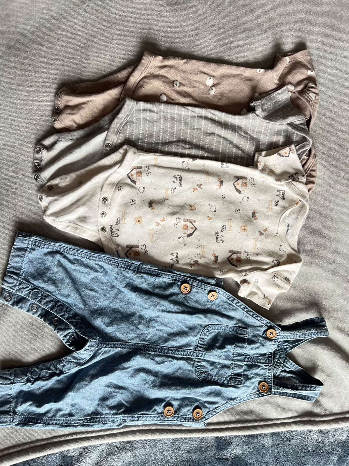 3 diaper shirt with overalls, Kids 6 Month (3-6M)