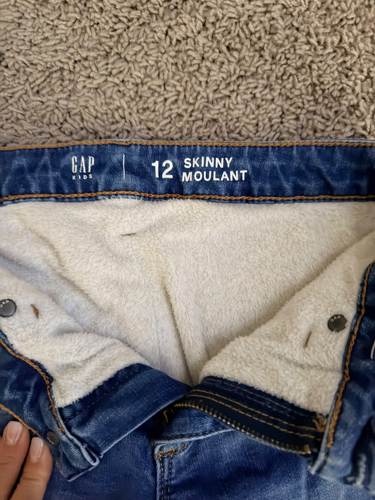 Gap Kids Size 12 Skinny Fleece-Lined Jeans, Kids 12