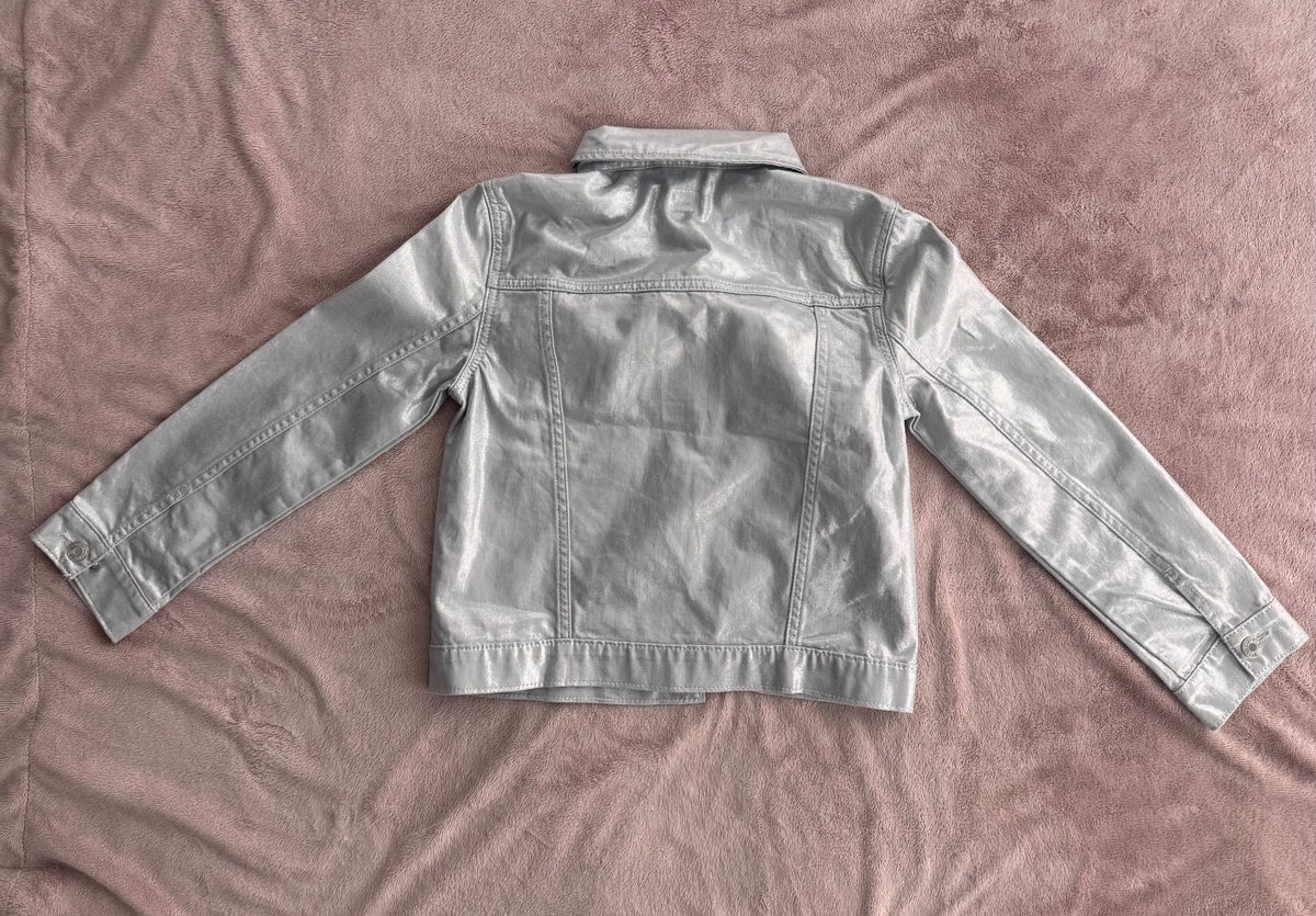 Size Large Gap Silver jean jacket , Kids 10