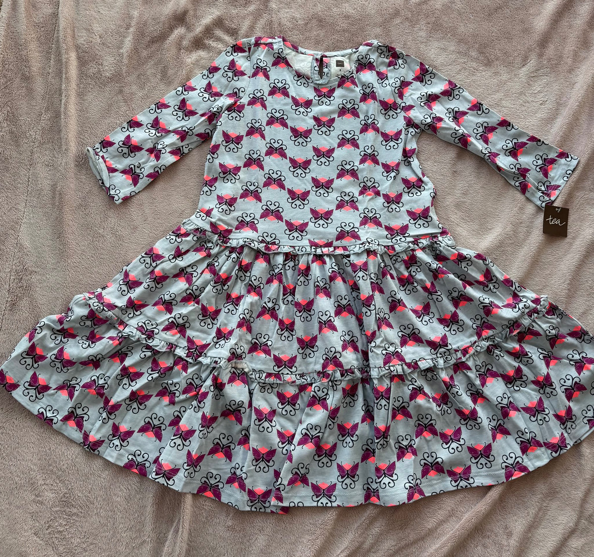 NWT Tea collection long sleeve grey dress (size 8), Kids 8