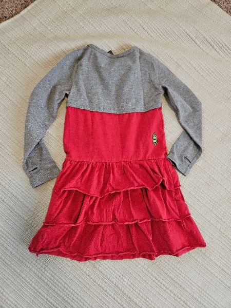 dress, size 4, red/grey, Peekaboo Beans, Kids 4/4T