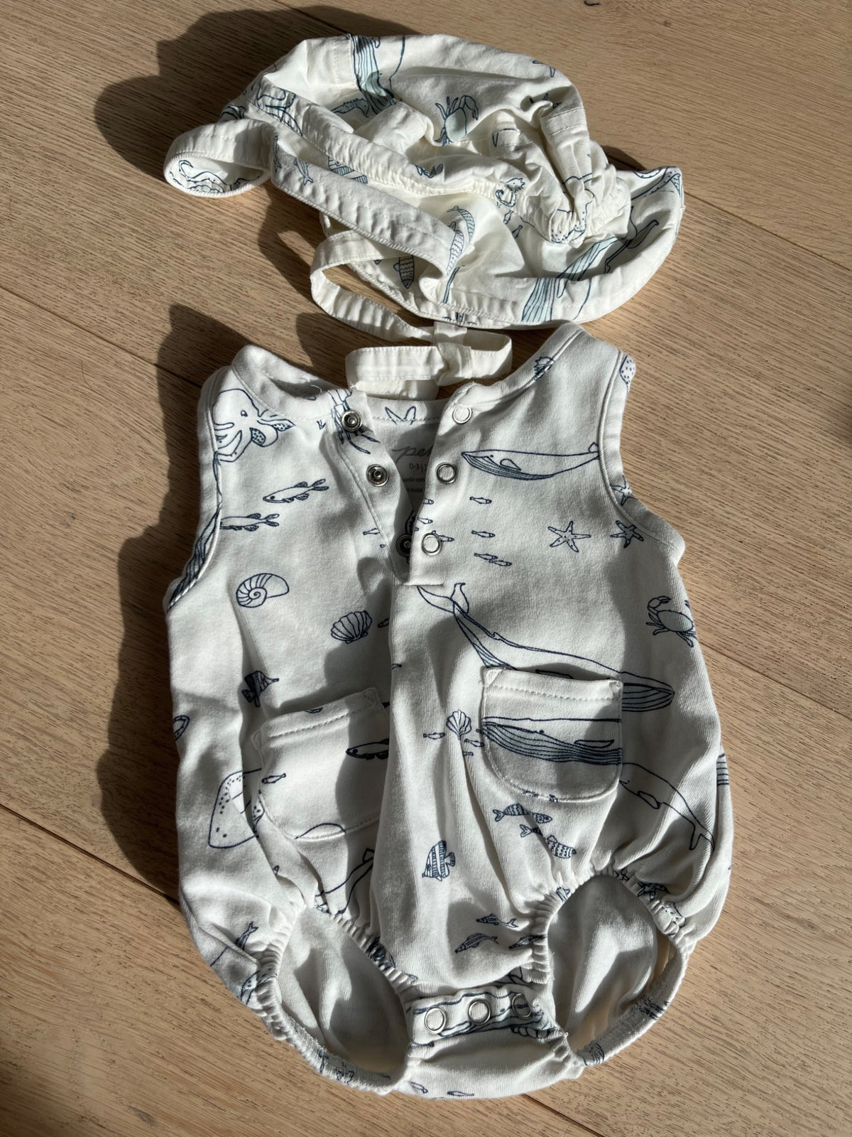 Pehr Baby Onesie and Hat, Kids 3 Month (0-3M)