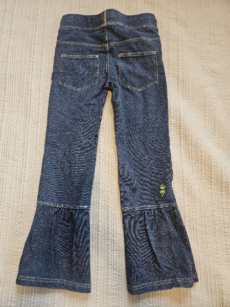 Girls pants, blue, sz 7, peekaboo Beans , Kids 7 & 8 (small)