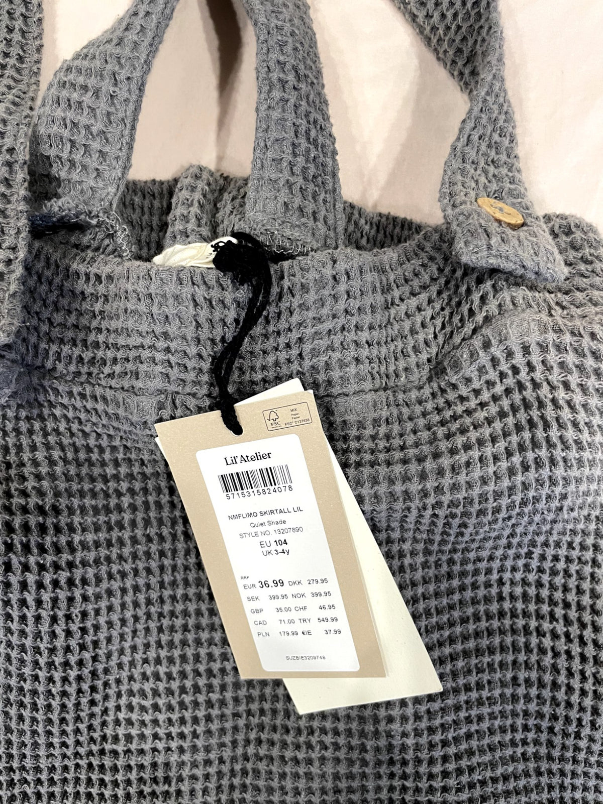 Lil Atelier overall skirt, Kids 3T