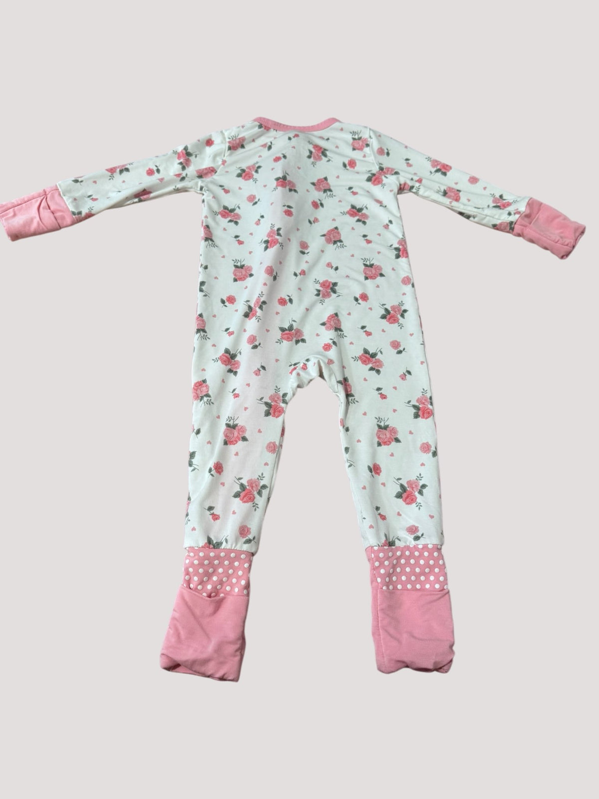 White and pink floral onesie, Kids 6 Month (3-6M)