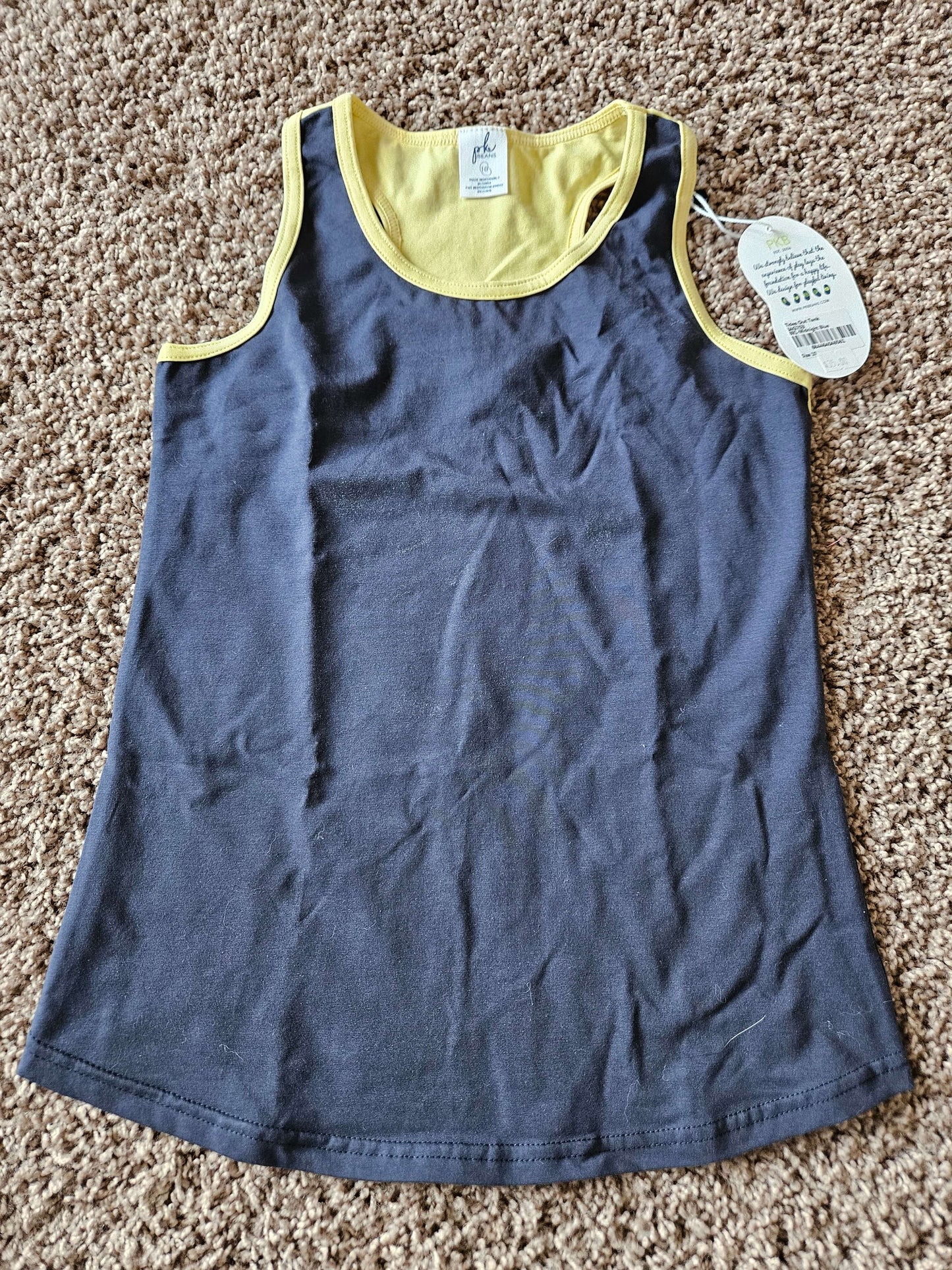 Navy racerback tank, sz 10, peekaboo beans , Kids 10 (medium)
