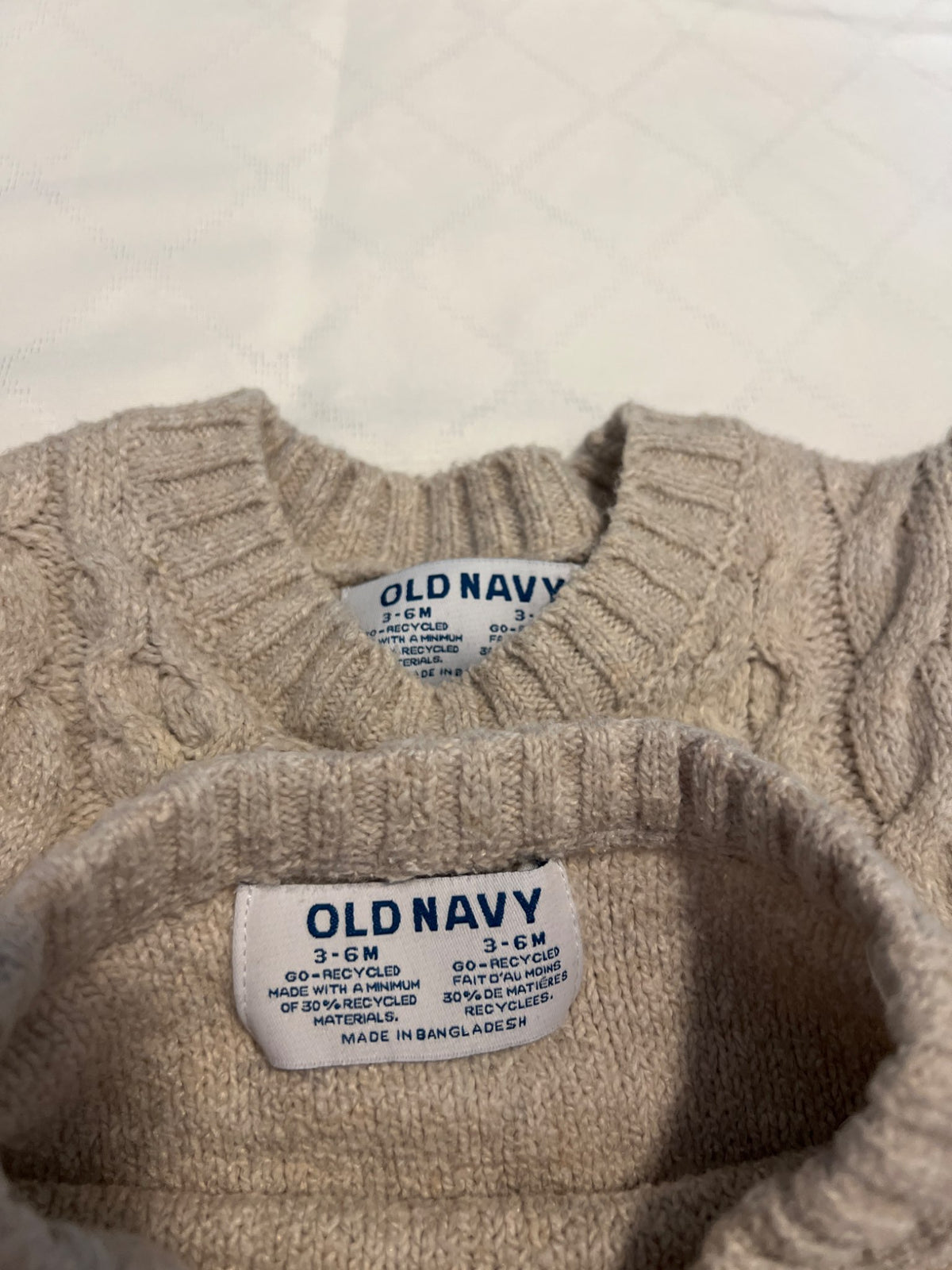 Cream old navy sweater set , Kids 6 Month (3-6M)