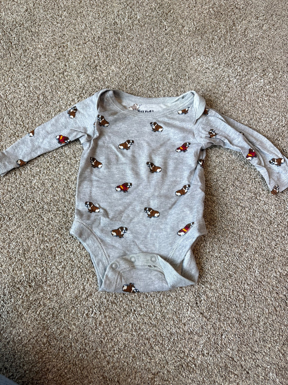 Carter’s bulldog bodysuit 2 pack, Kids 3 Month (0-3M)