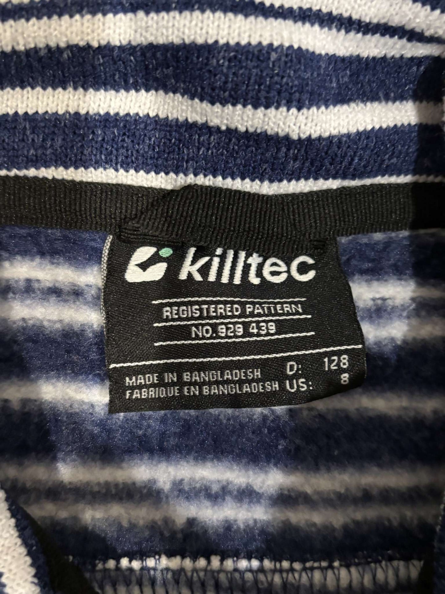 Killtec Fleece Zip Up Hoodie Size 8, Kids 7 & 8 (small)