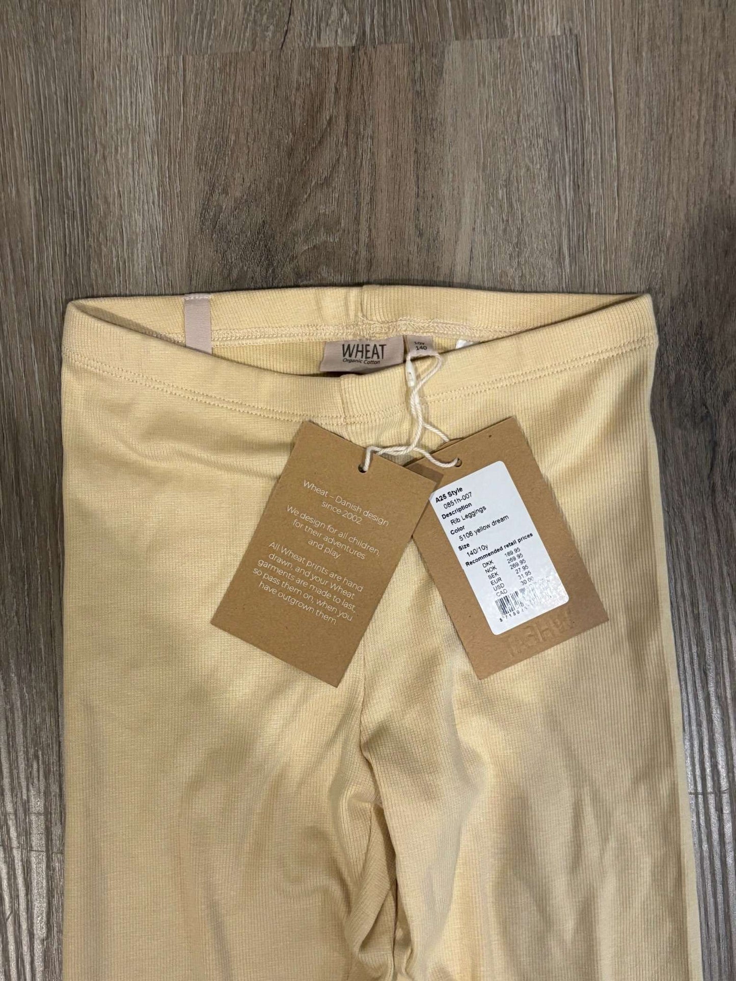 Wheat Kids Organic Cotton Ribbed Leggings NWT Size 10, Kids 10 (medium)