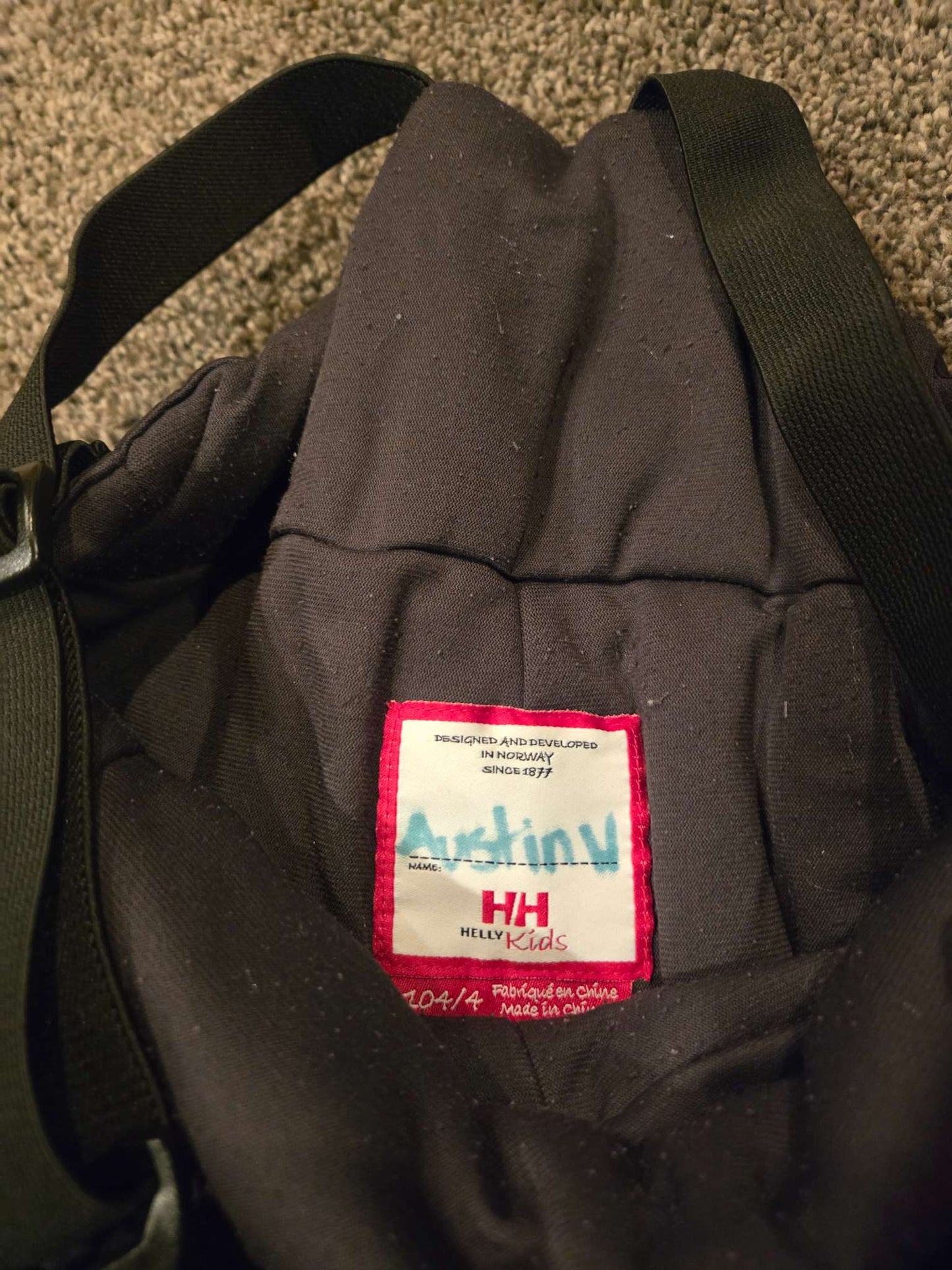 Helly Hansen 104/4 Regular Bibbed Snow Pants , Kids 4/4T