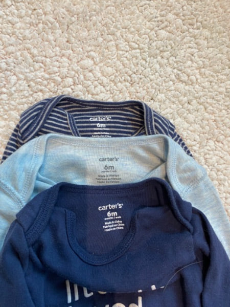 Set of 3 “sayings” long sleeve baby boy tops 6 month carters brand, Kids 6 Month (3-6M)