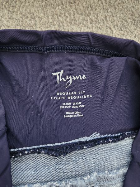 Thyme Maternity denim Shorts, XS, Maternity XS (0-2)